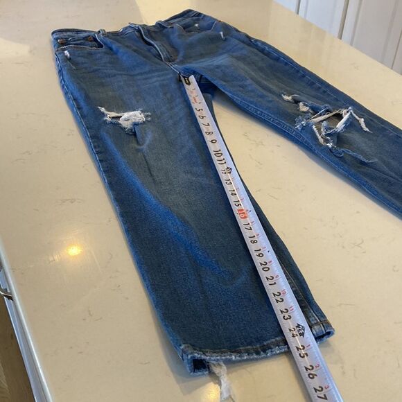 Abercrombie & Fitch Then Ankle Straight Ultra High Rise Distressed Denim Size 28 - Picture 6 of 8